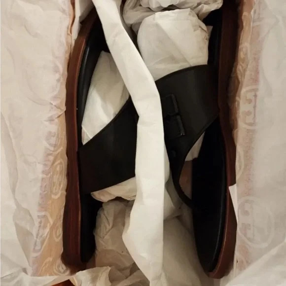 NIB Tory Burch Weston Full Logo Thong - Perfect Black - 6.5 - Picture 6 of 6